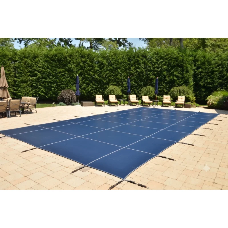 Loop-Loc 20 ft. x 36 ft. Rectangle Super Dense Mesh Blue Safety Cover