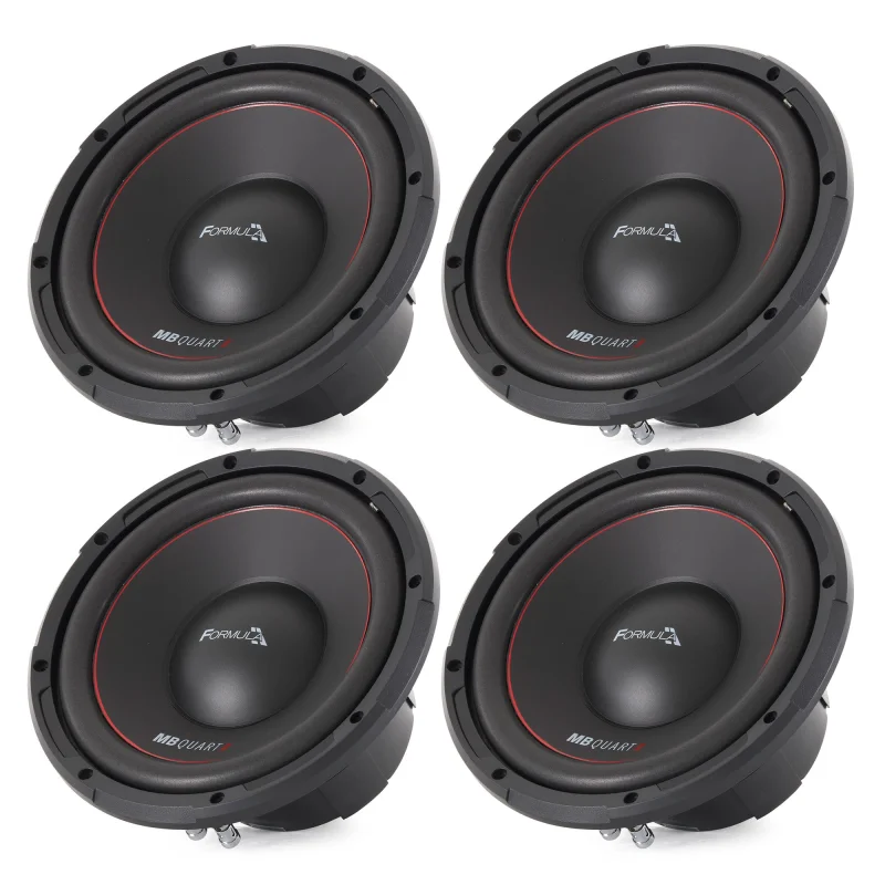 MB Quart FW-1254 Formula 10 Inch 600 Watt DVC 4 Ohm Car Audio Subwoofer (4 Pack)