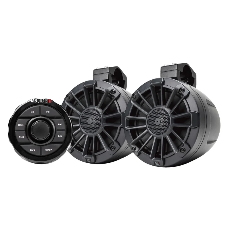 MB Quart UNI6.1R Rugged 160 Watt Universal UTV Tuned Audio Speaker System, Black