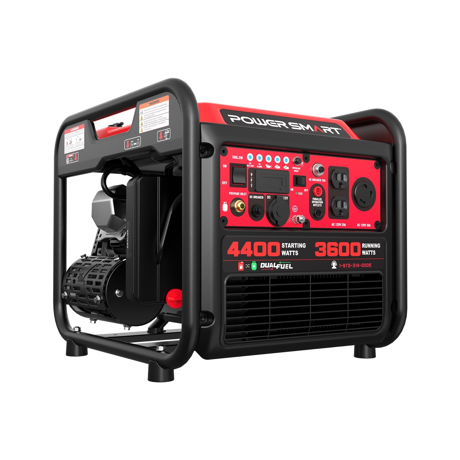 4400W/4000W Gasoline/Propane Duel Fuel Inverter Generator w/ CO Alert MB5040DC