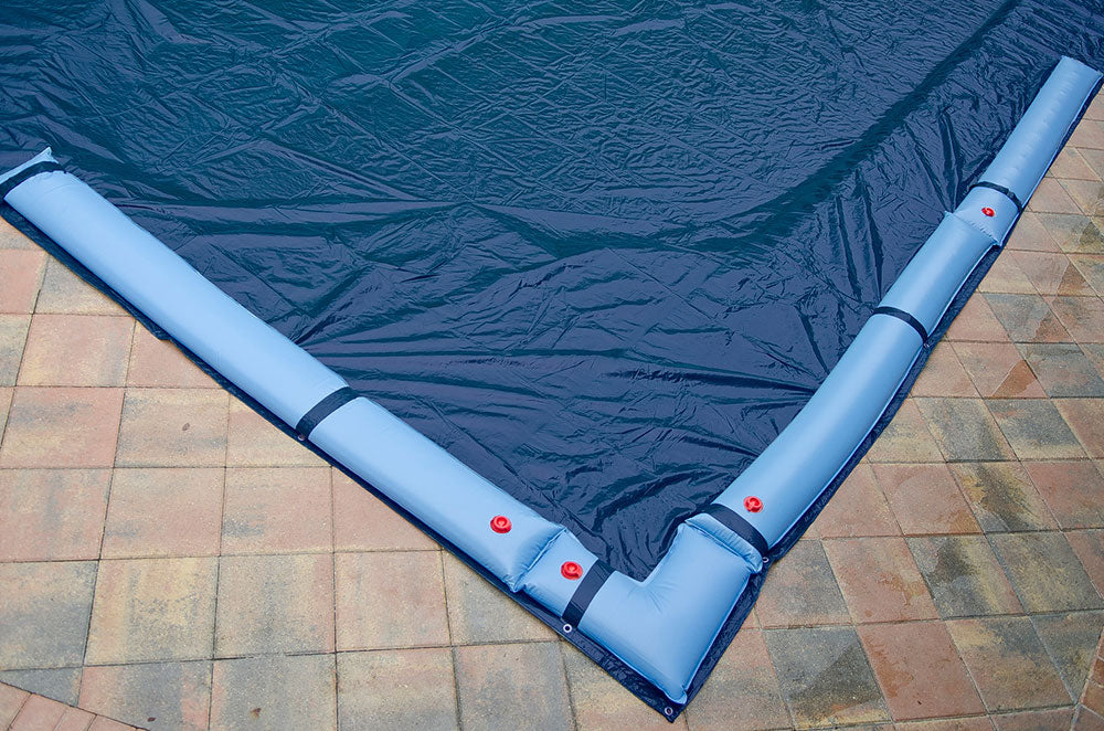 PoolTux Royal Blue/Black 16 x 32 Foot Winter Pool Cover