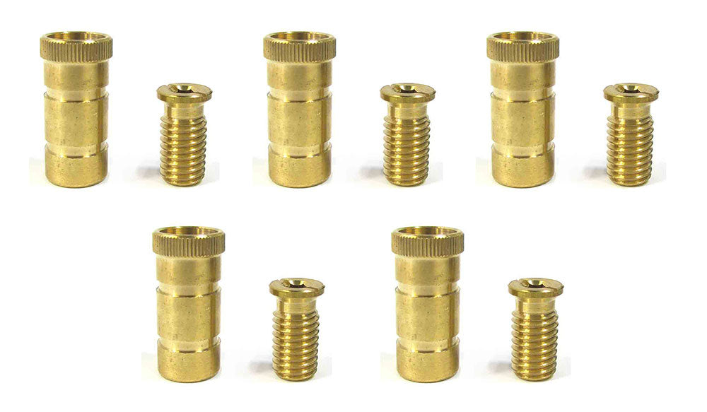 Screw-Type Brass Safety Cover Anchors - Threaded - Pack of 5
