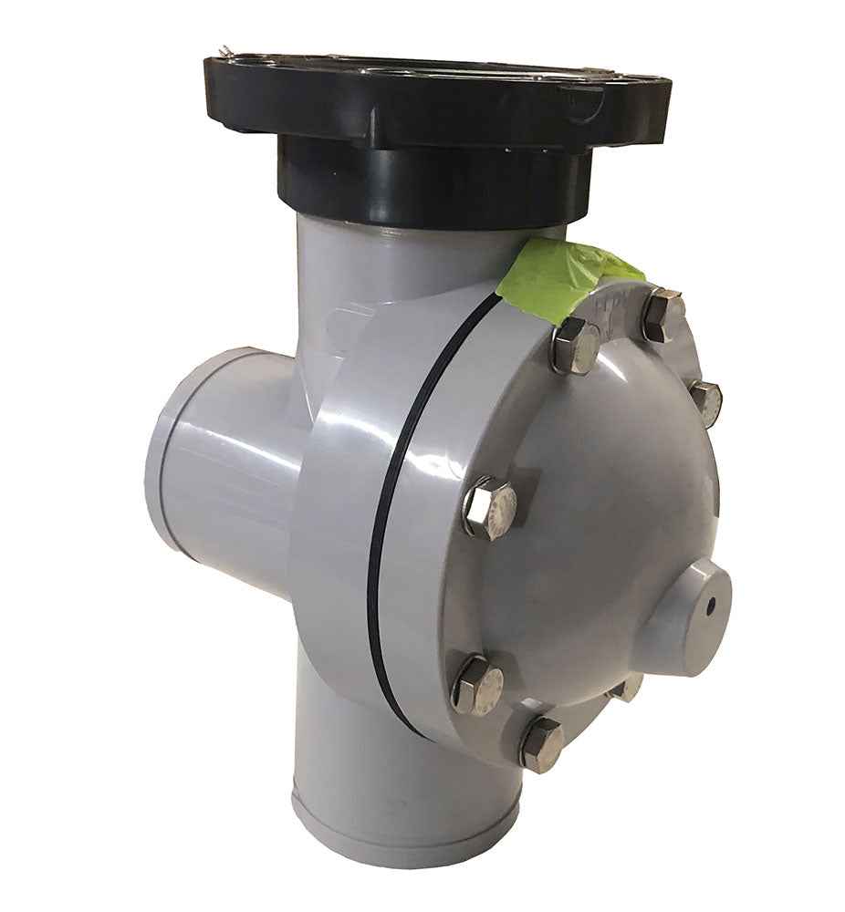 Stark 4 Inch 3-Way Backwash Valve With Flanges - Gray