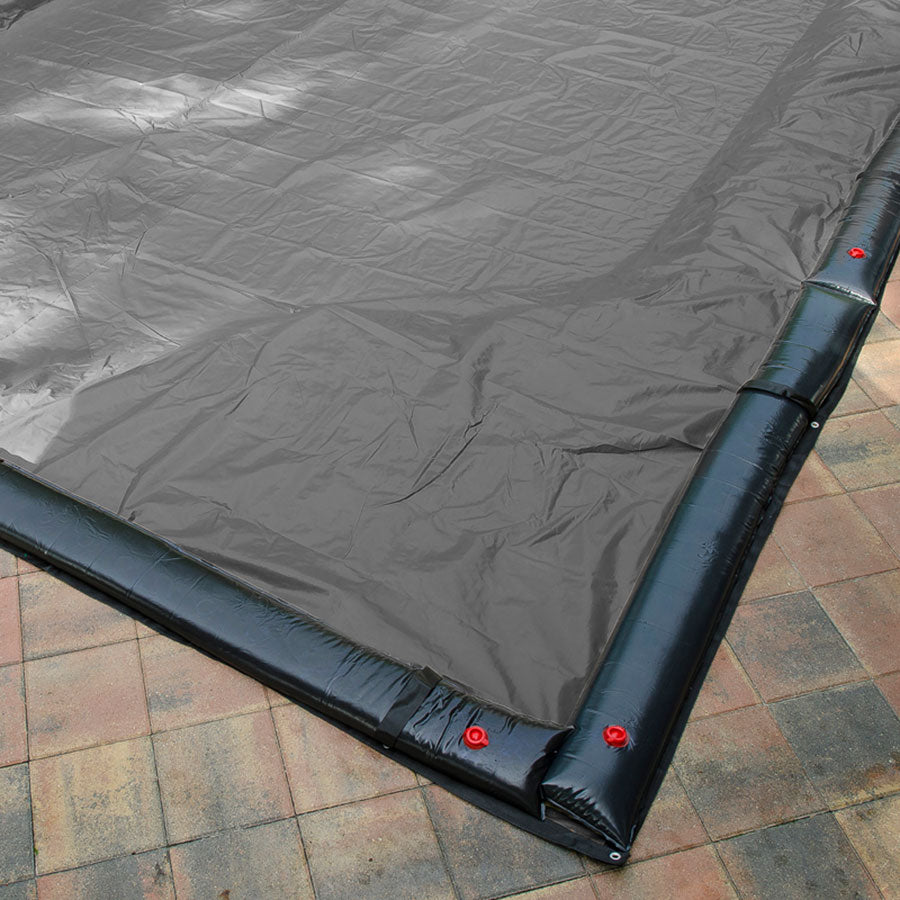 PoolStyle Silver/Black 18 x 36 Foot Winter Pool Cover