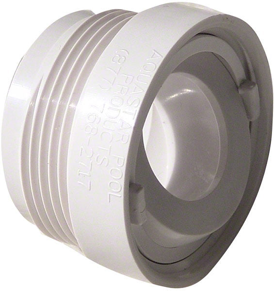Return Fitting Extender With Eyeball and Nut - 1-1/2 Inch MPT and 1/2 Inch Orifice - White