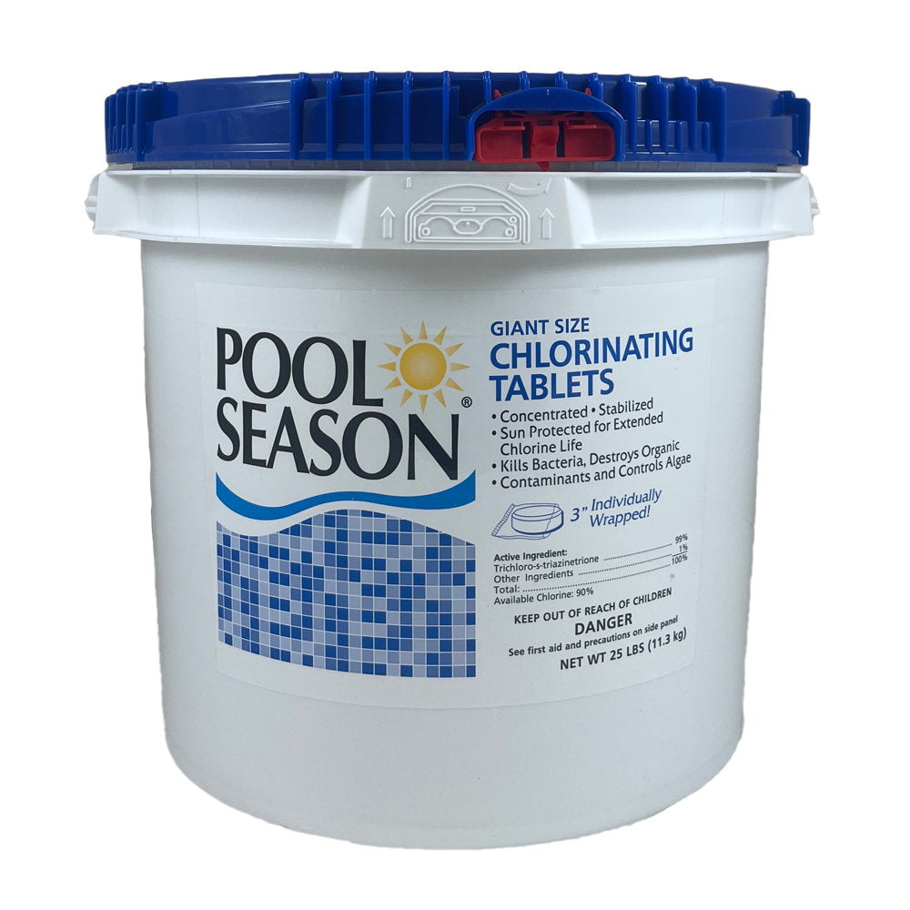 Pool Season Chlorinating Tablets Wrapped - 3 Inch -25 Lb. Bucket