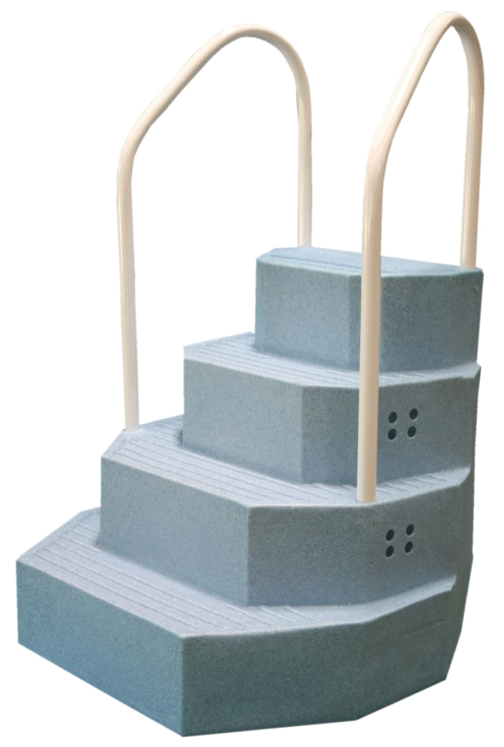 Merlin Industries King Staircase for Above Ground Pools, Blue Granite, with Double Handrail