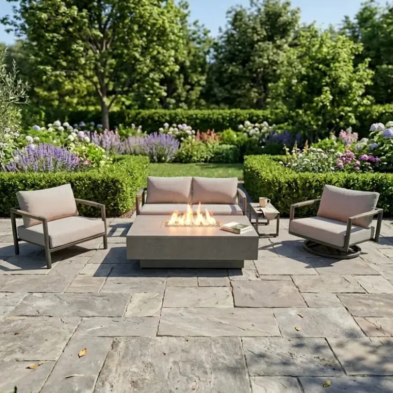 Mesa 5 Piece Loveseat Firepit Chat Group