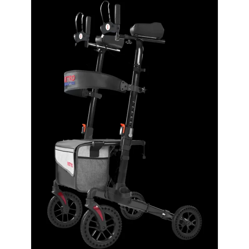 Metro Mobility M905BU Rollator Walker with Seat 300 lb Capacity Foldable New Black