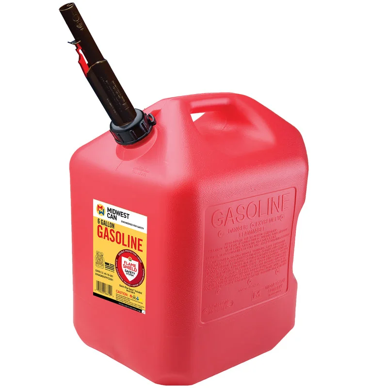 Midwest Can Quick Flow Spout HDPE Gas Can 6 gal