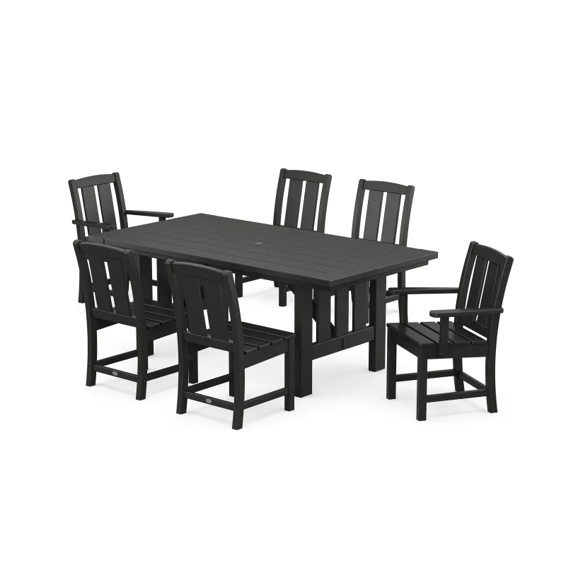 Mission 7-Piece Dining Set with Mission Table Black