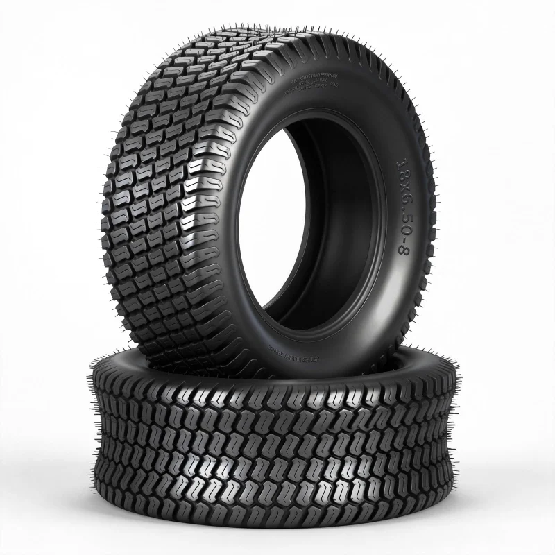 MOTOOS 18x6.50-8 Lawn Mower Turf Tires (Set of 2), 4 Ply Turf S Pattern 18x6.5x8 Tubeless Tires for Lawn & Garden Riding Mower Tractor Golf Cart Utility Vehicles