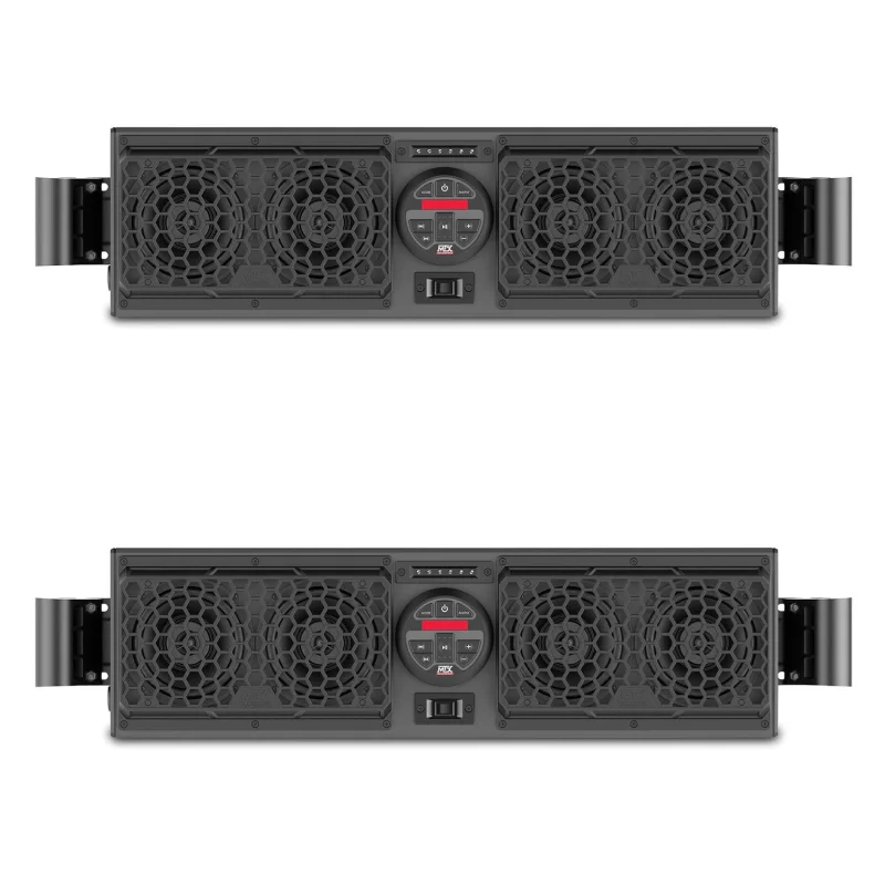 MTX MUDSYS31 Bluetooth Overhead Waterproof UTV Soundbar and Amp System (2 Pack)