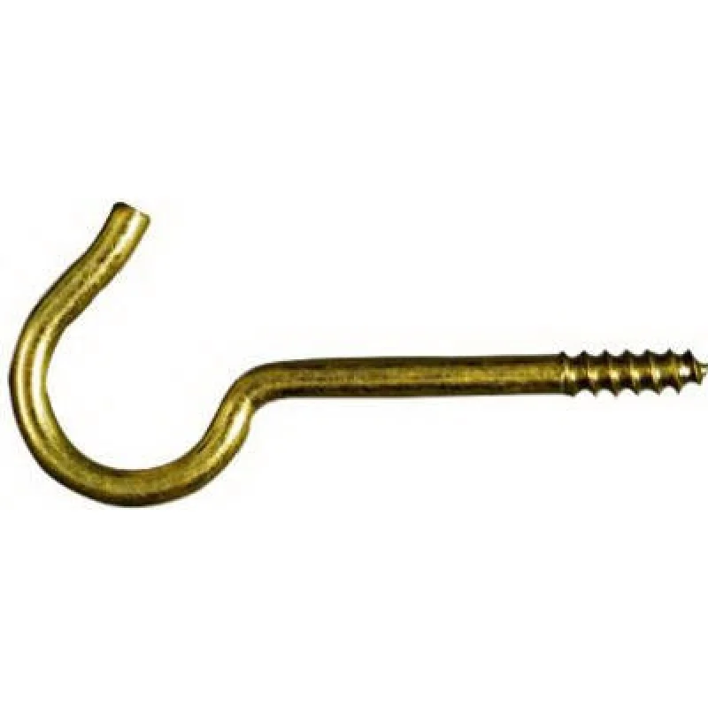National Mfg N192-278 Brass Ceiling Hook 3.375in 25LB 2 Pack