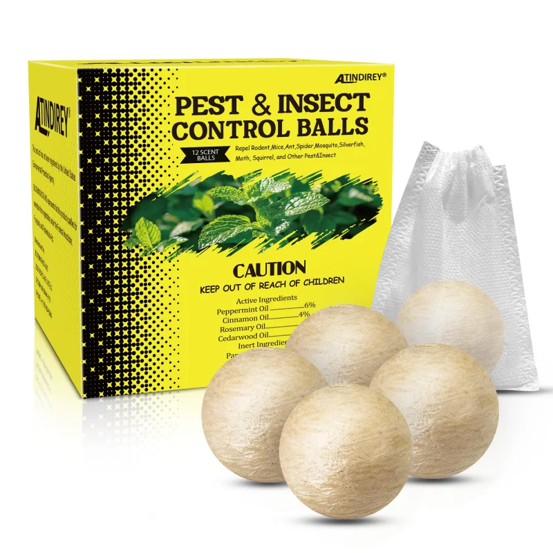 Natural Peppermint Spider Repellent Indoor Pet Safe & Ant Control Balls,Rodent Repellent for Car Engine, Home Storage, Fresh Mint Scent, Safe for Kids and Pets