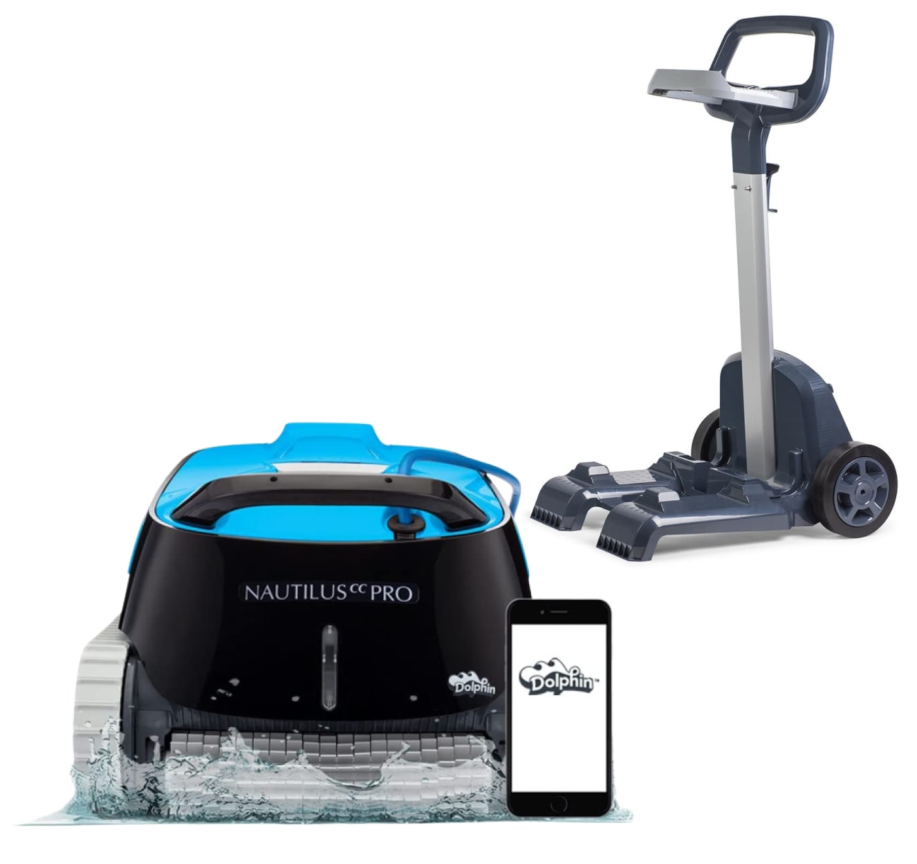 Maytronics Dolphin Nautilus CC Pro Robot Pool Cleaner With WiFi and Carry Caddy Bundle