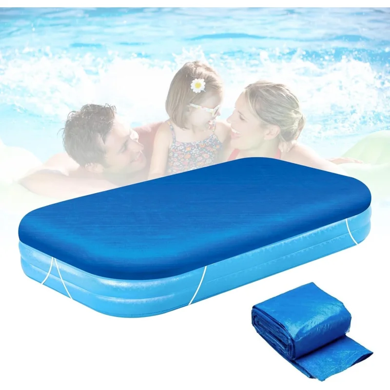 Nirvany Rectangular Pool Cover, Fits 120 in x 72 in Inflatable Rectangle Swimming Pool Cover, Dustproof Rainproof Waterproof Square for Garden Outdoor Paddling Family Pools Protector