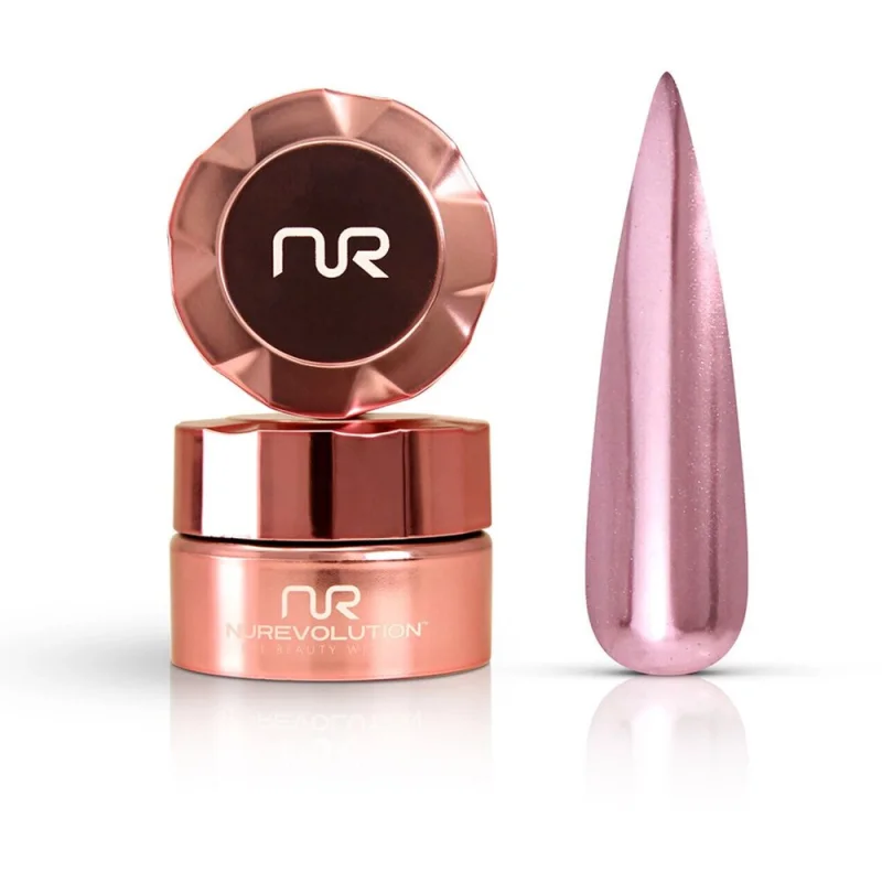 NuRevolution Chrome Dust - Nail Art - #02 Mirror Rose Gold / 1 Gram Jar