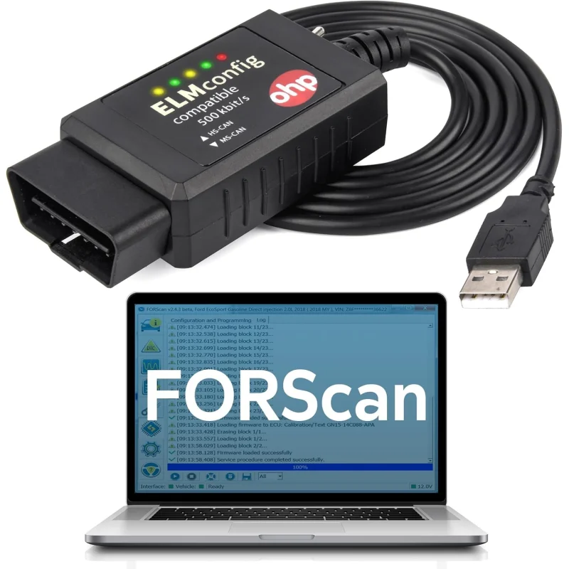 OHP FORScan ELM327-based OBD2 to USB Diagnostic Scan Tool with MS-Can/HS-Can Switch for Ford Lincoln Mazda Mercury Vehicles