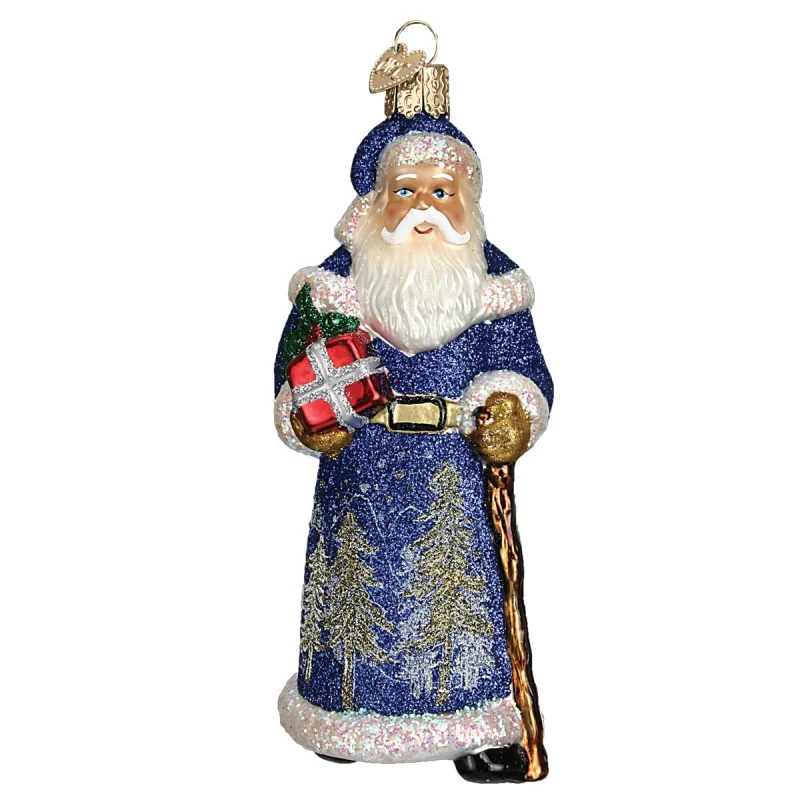 Old World Christmas Ornaments Midgnight Santa Glass Blown Ornaments for Christmas Tree