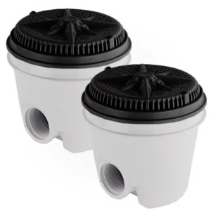 Pentair 8" Black StarGuard Drain with Suction Cover, Frame and 2-Port ABS Sump, 500121