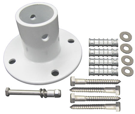 Perma-Cast Slide Flange, Aluminum with 4 Anchors - 1.9" Rail