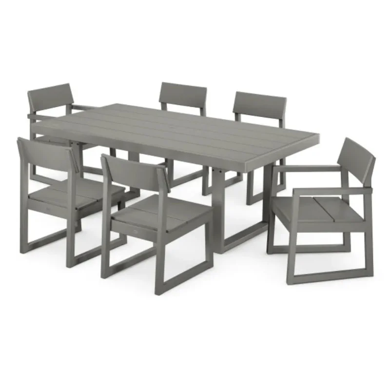 POLYWOOD EDGE 7-Piece Dining Set Slate Grey