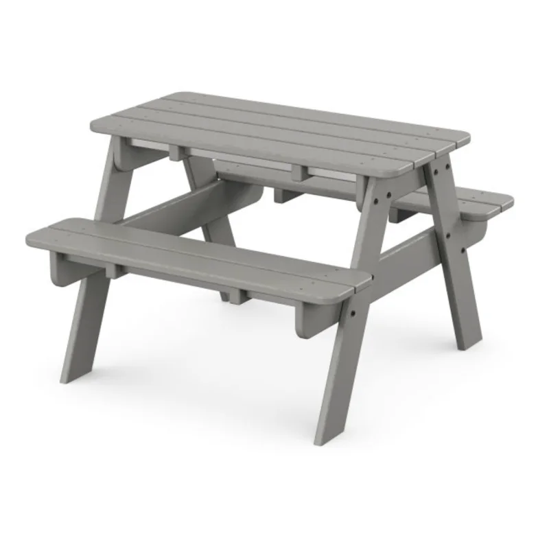 POLYWOOD Kids Outdoor Picnic Table Slate Grey