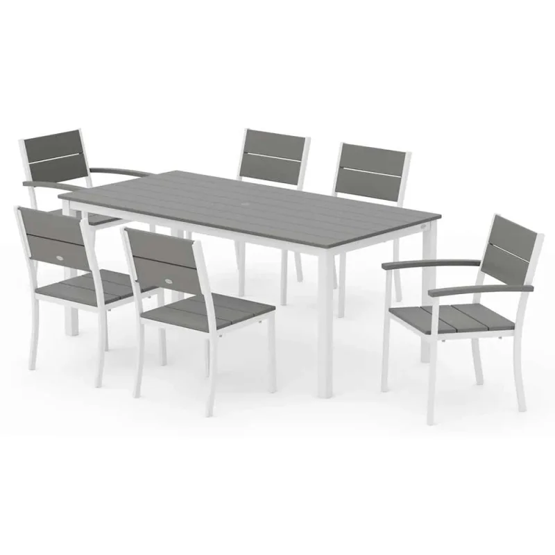 POLYWOOD Main Street 7-Piece Dining Set - PWS2861-1 White