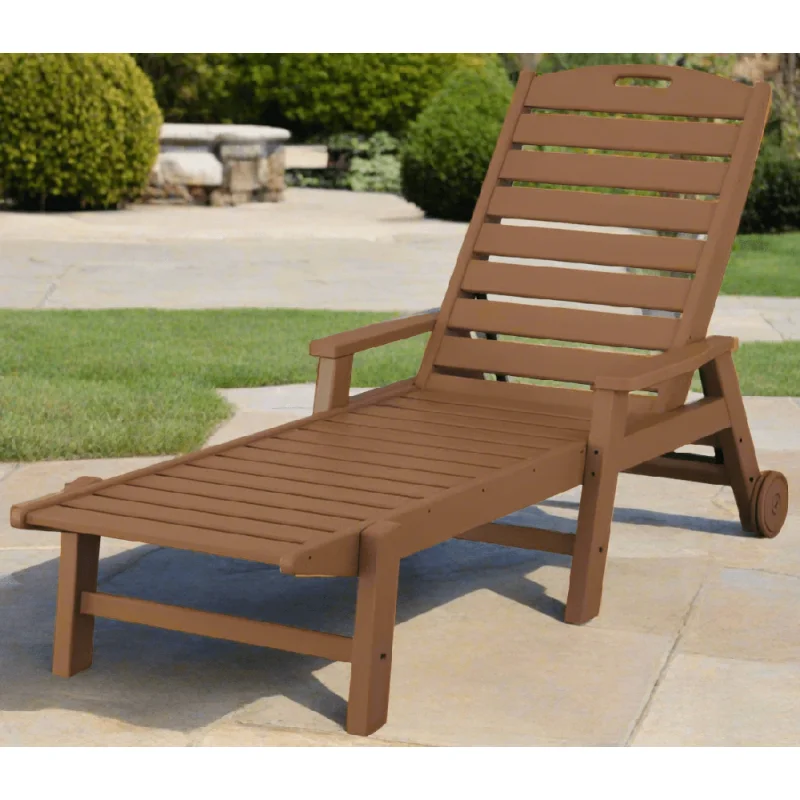 POLYWOOD Nautical Chaise with Arms & Wheels - NCW2280 Grey