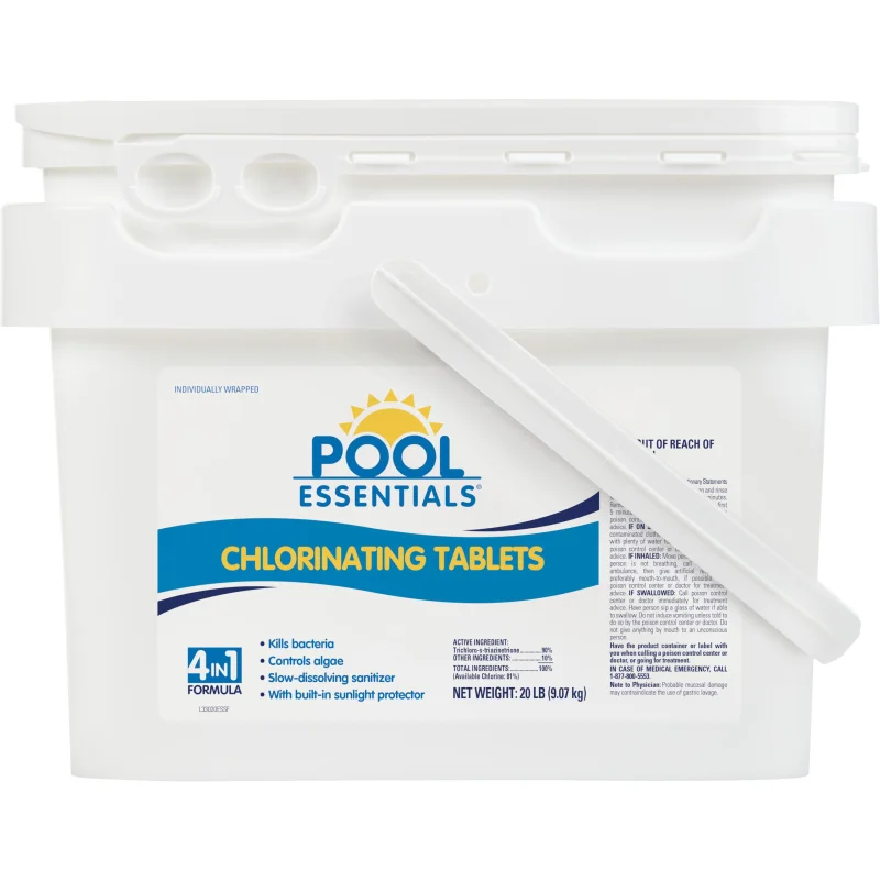 Pool Essentials 3" Swimming Pool Chlorinating Tablets, Kills Bacteria & Controls Algae, 20LB