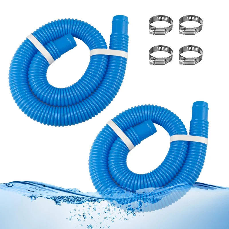Pool Hose Replacement 1-1/4-Inch for Above Ground Pools - 1.25"*59" Diameter Pool Pump Hoses for Intex Coleman and Bestway Pump, Pool Filter Hose for Filter Pumps (Blue 2pcs)
