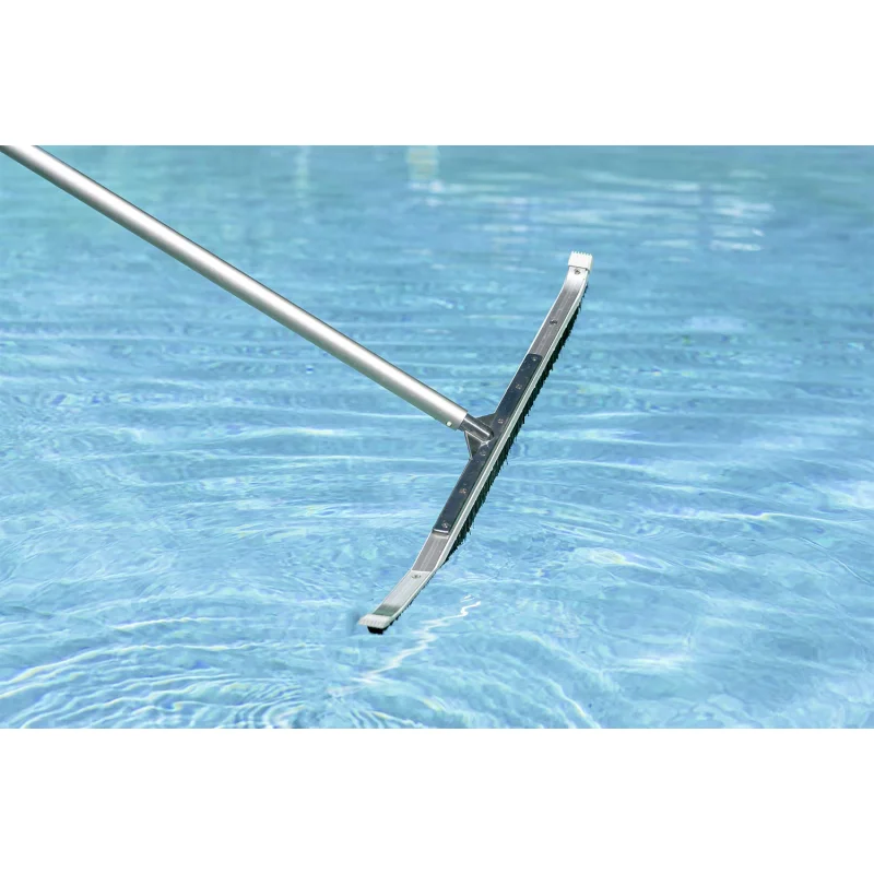 Poolmaster 36-Inch Extra-Wide Commercial Pool Brush, Heavy-Duty Aluminum Back, Curved Head with Nylon Bristles, Safe for Vinyl, Gunite, Fiberglass and Concrete Pools