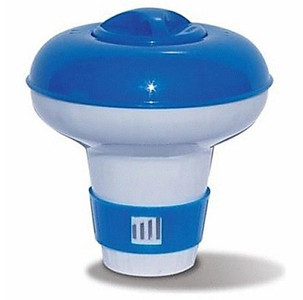 PoolStyle PS033B Deluxe Series Blue/White Floating 1" Tab Dispenser, K033BU