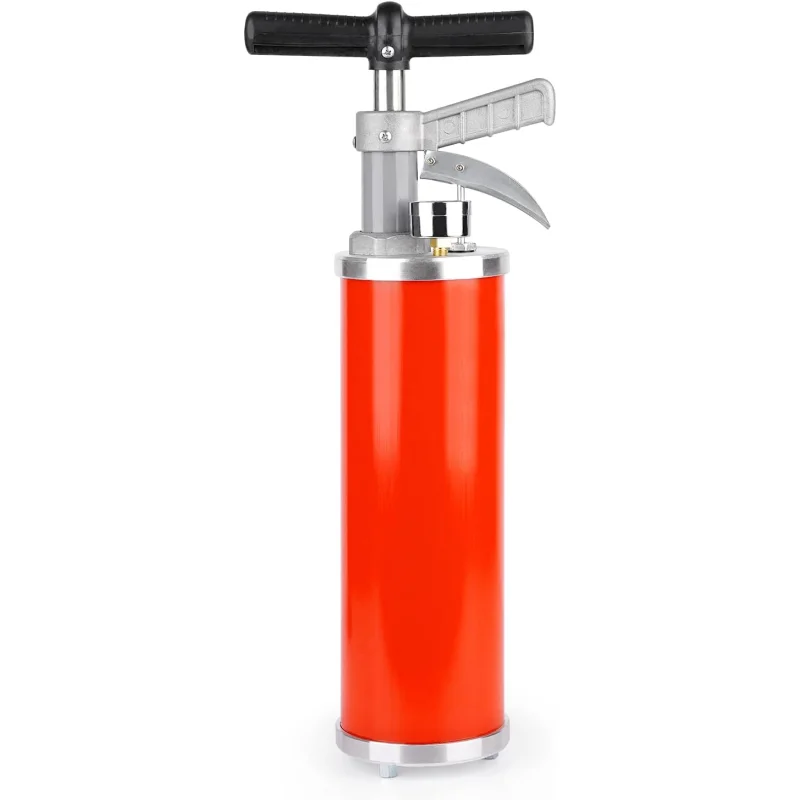 Portable High Pressure Kinetic Toilet Plunger Air Drain Blaster Pump for Bath Toilets Bathroom Shower Kitchen Clogged Pipe (Red)