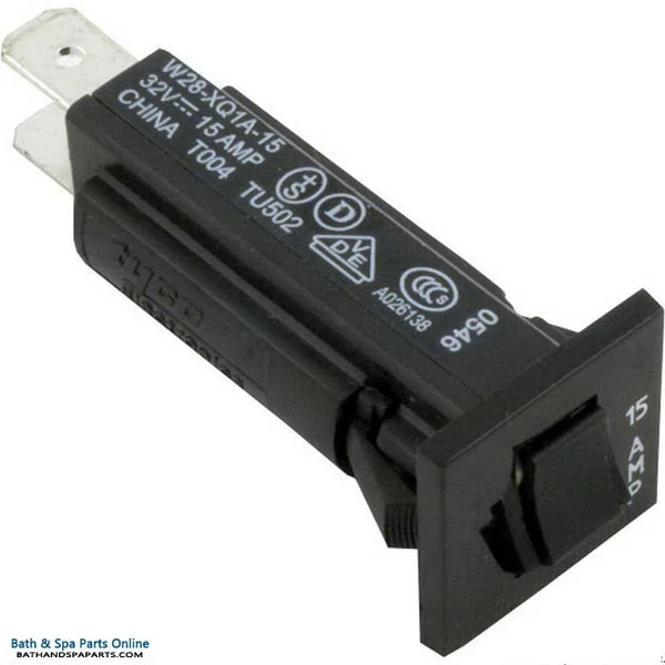 Potter & Brumfield [P & B] Push Thru Circuit Breaker [White] [15A] (W28XQ1A-15)