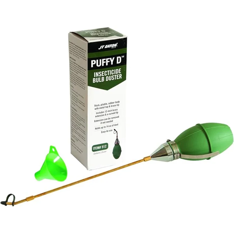 Puff-D 512 Puffy-D Bulb Insecticidal Duster, Heavy-Duty Dust Applicator for Pest Control, Green
