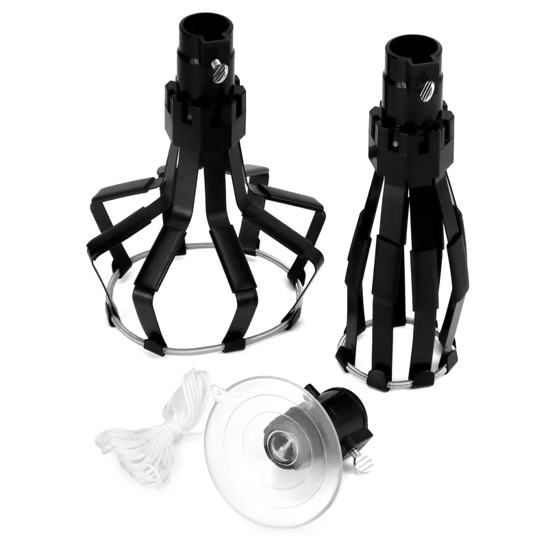 QWORK Professional Light Bulb Changer Kit - 3 Piece Set - Extension Pole Compatible, for High Ceiling Incandescent Bulbs with Standard, Floodlight & Recessed Changer
