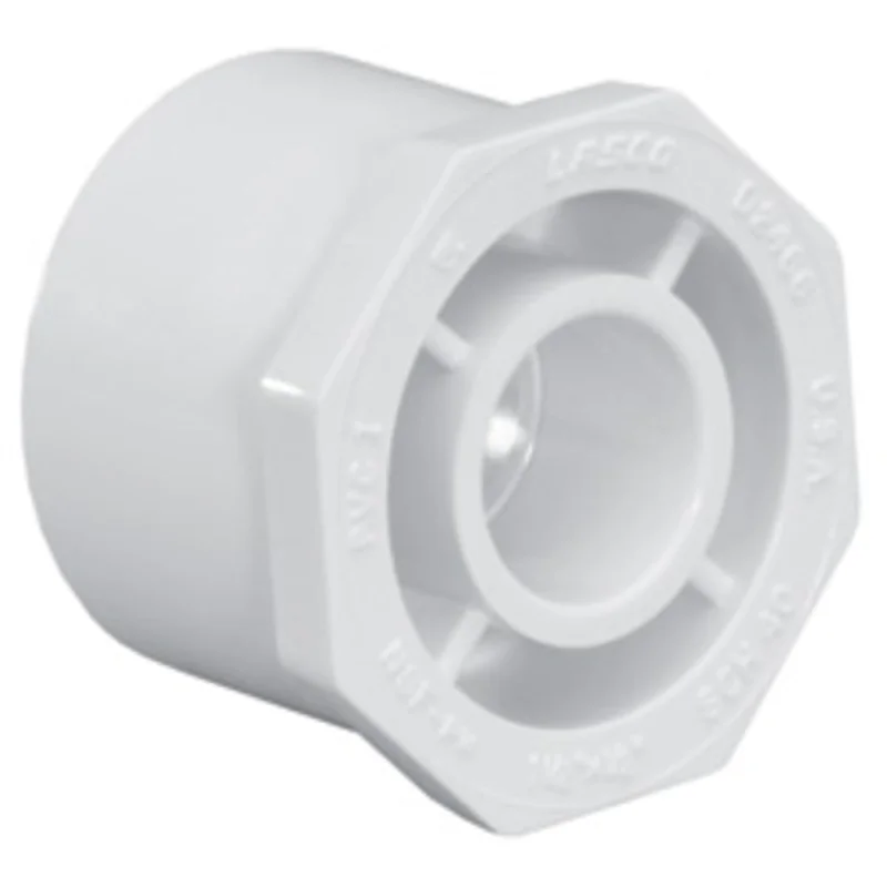 Reducing Bushing | AquaCore | 1 X 1/2 Spigot Slip | White PVC Schedule 40 Pipe Fitting