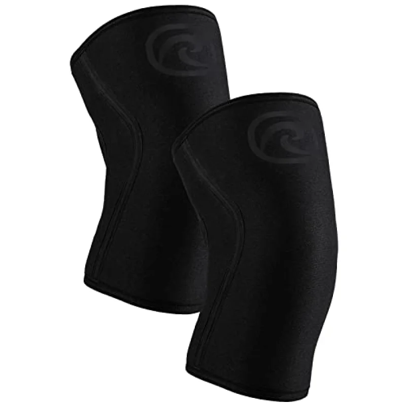 Rehband 7mm Power Max Knee Compression Sleeve for Strength Sports, Competition Grade, Neoprene Knee Sleeves for Bodybuilding & Heavy Powerlifting, Colour:Carbon/Black - 1 Pair, Size:Large