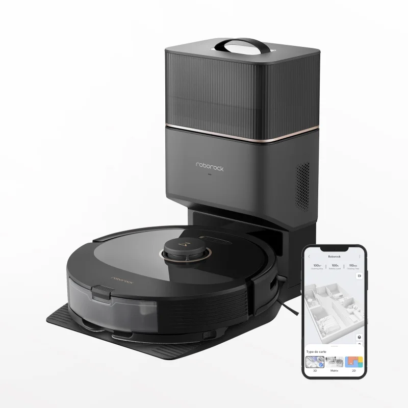 Roborock Q8 Max+ Robot Vacuum and Mop with Auto-Empty Dock Black