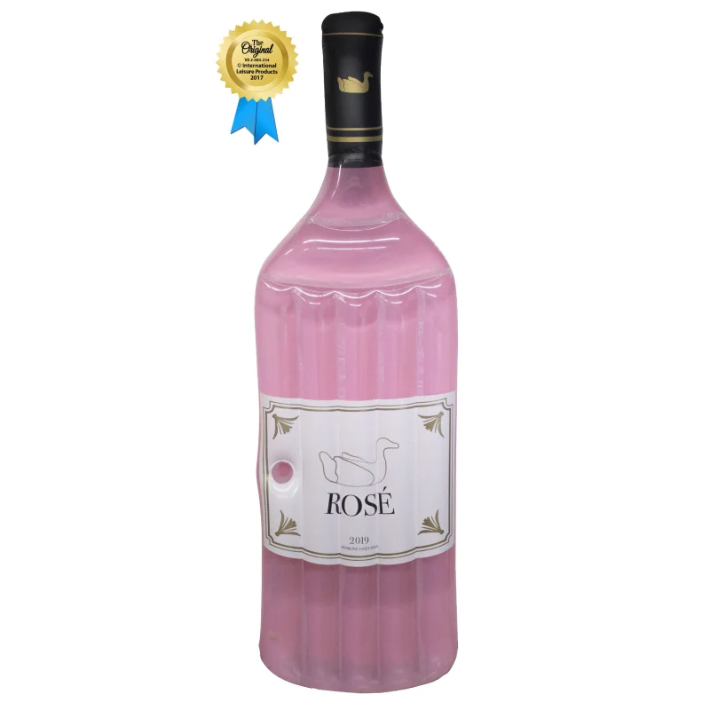 Ros Pool Float | 94" Wine Bottle Inflatable | Cupholder | Clear Top