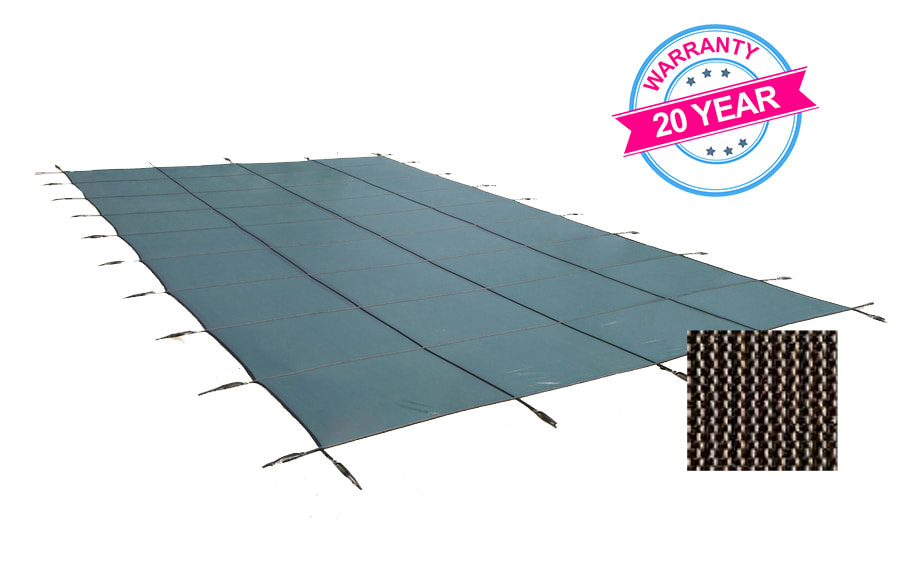 PoolTux 12' x 20' King99 Mesh Rectangle Safety Cover, 20 Yr. Warranty