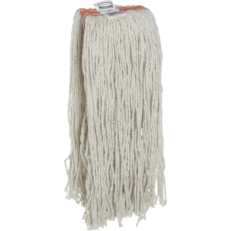 Rubbermaid Commercial Cut End Cotton Mop 20 Oz White Premium Heavy Duty Mop Head Wring and Rinse