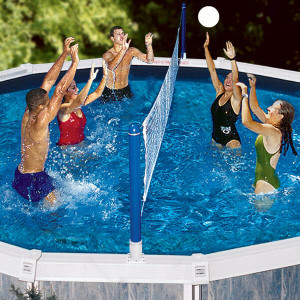 Swimline Jammin Cross Above Ground Pool Volleyball Pool Game, 9187