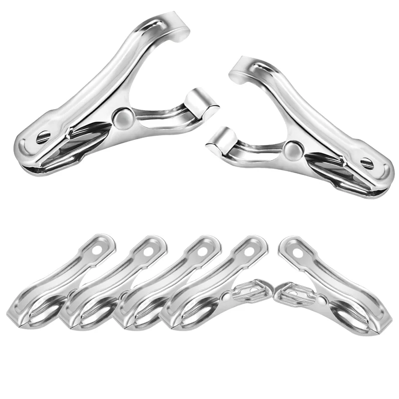 Samhopo 80 Pcs 2inches Gardening Clips for Netting, Metal Clamps Made of Stainless Steel, Have a Strong Grip of Greenhouse Clips Keep the Plant Cover on Garden Hoops