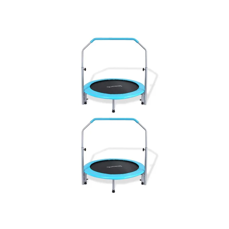 SereneLife 40 Inch Indoor/Outdoor Fitness Trampoline with Frame Cover (2 Pack)