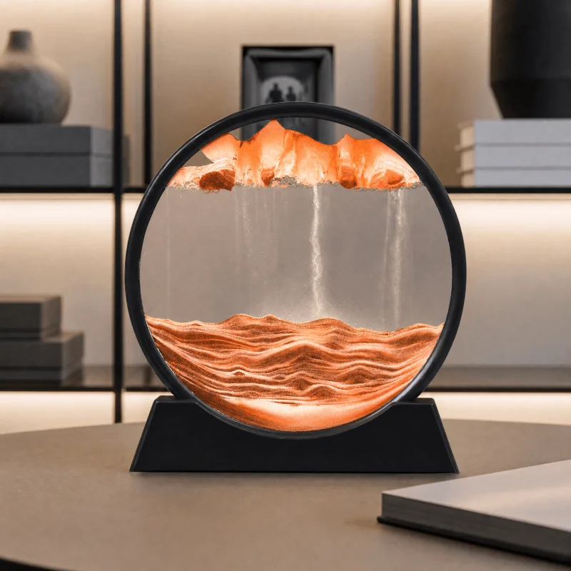 Serenitas | Sand Art Motion Frame with Unique Designs | Tranquil Decor for Mindful Spaces Desert Color