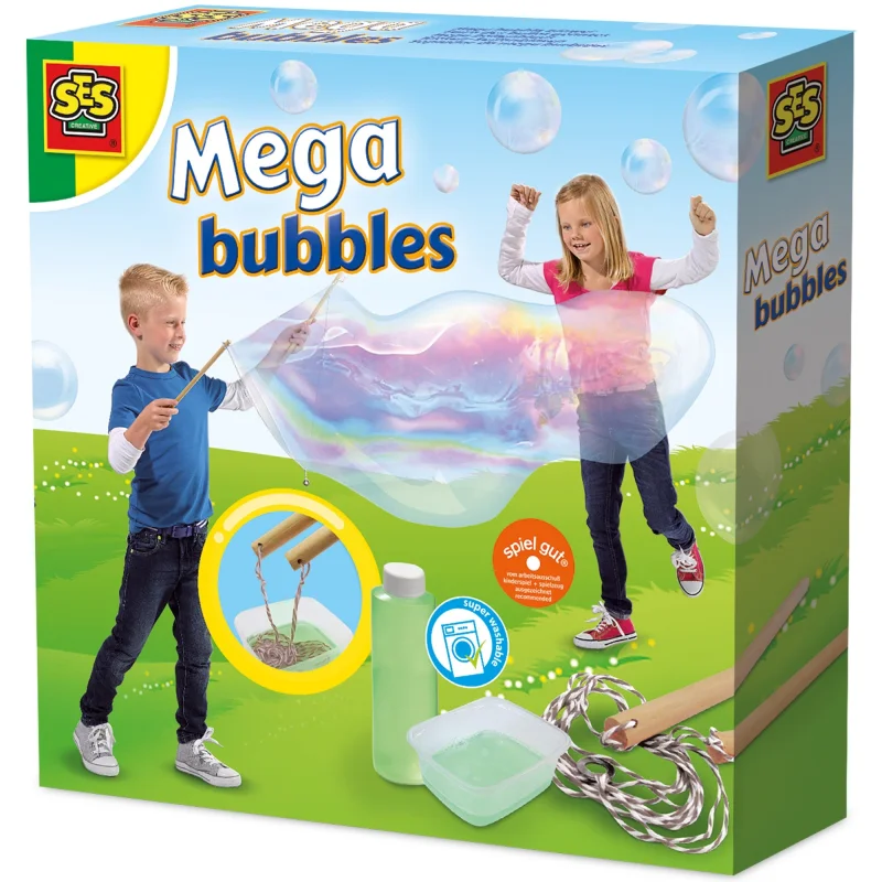 SES Creative Mega Bubbles Kit: Giant Outdoor Bubble-Making Set for Kids