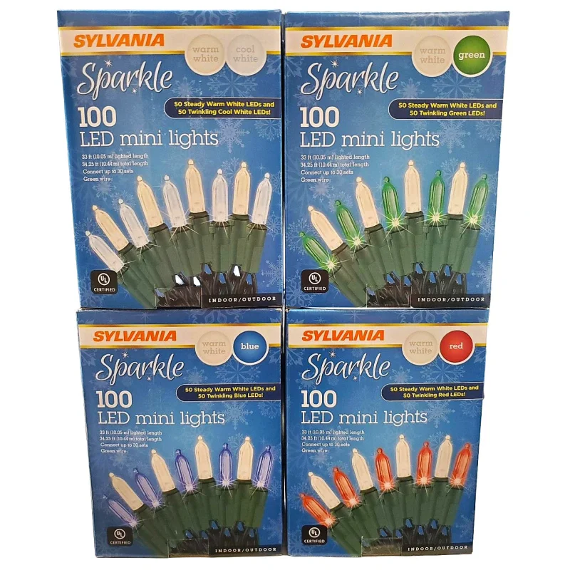 Set of 100 Sparkle LED Mini Lights Cool White & Warm White